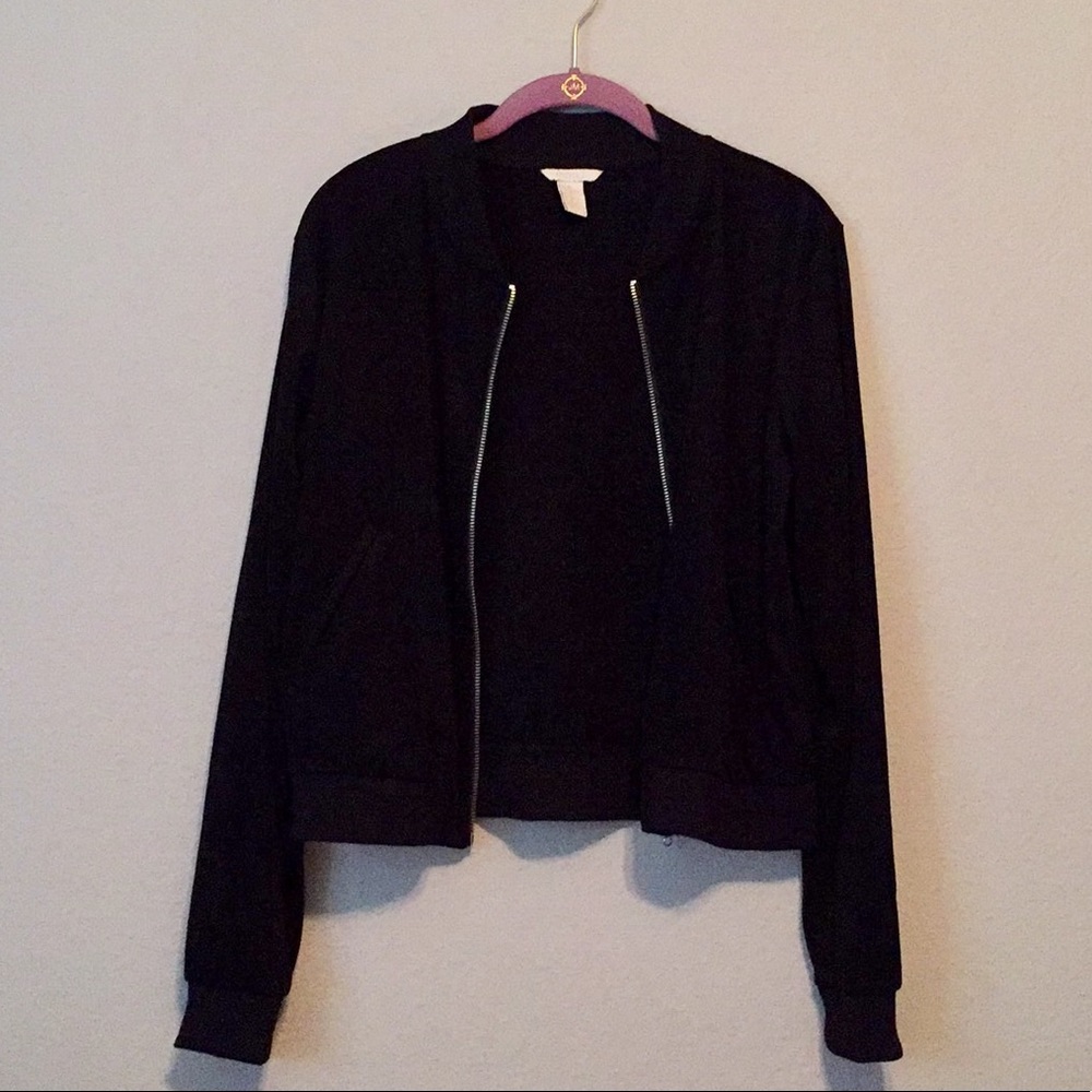 Faux suede bomber jacket